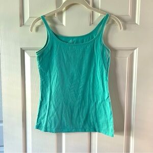 New York & Company Teal Cotton Camisole Tank